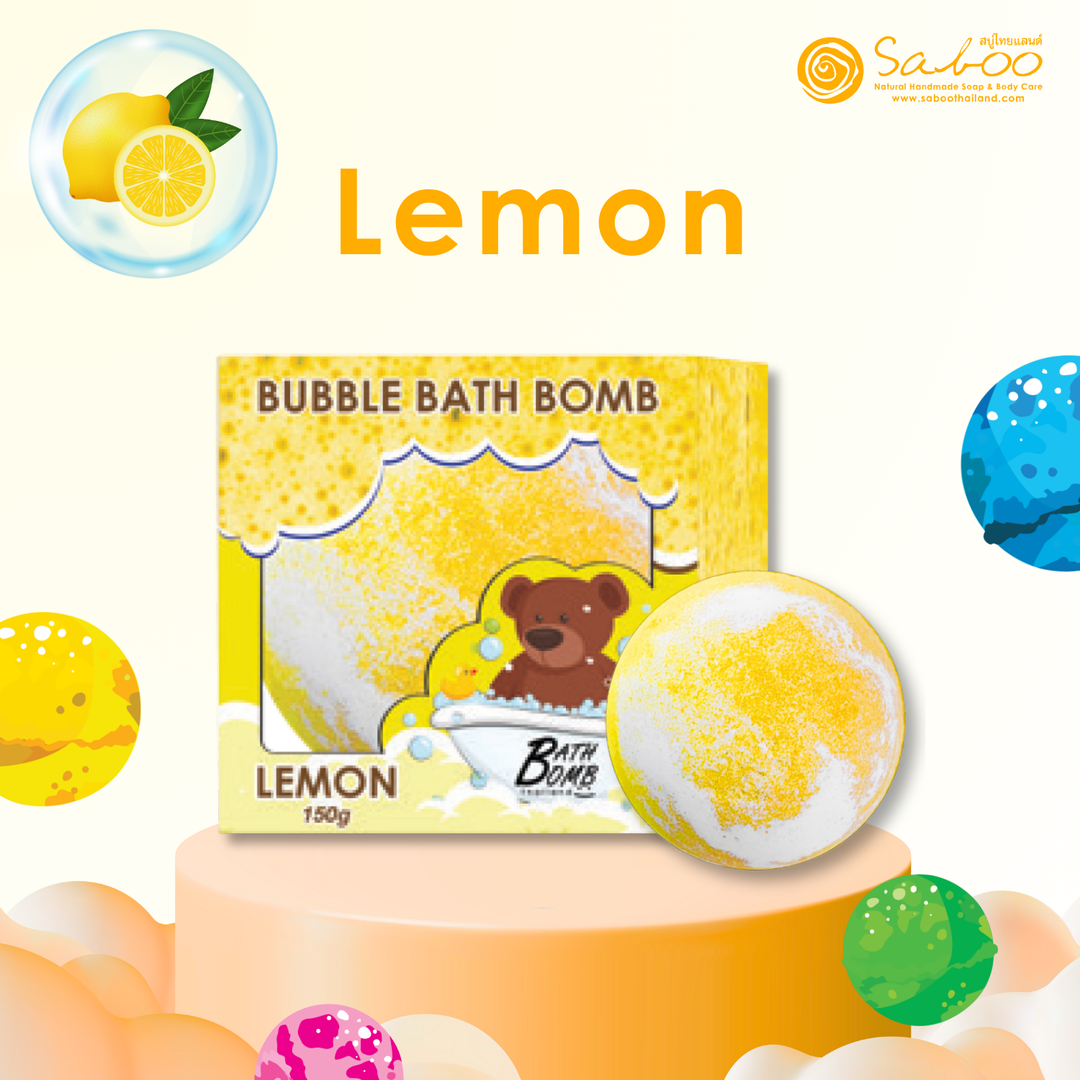 Bubble Bath Bomb - Box Package - 150g - Lemon