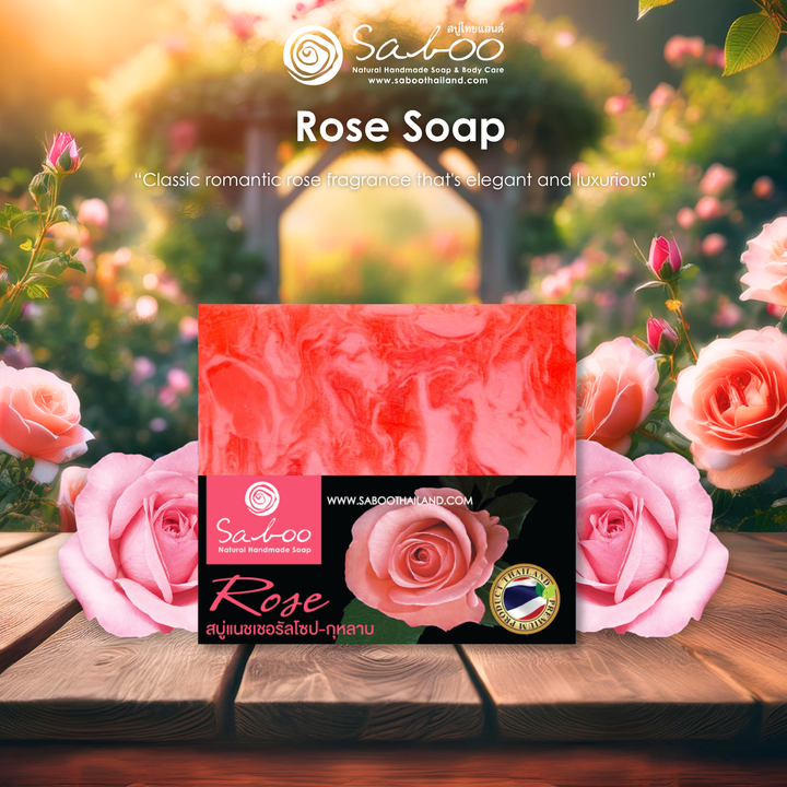 Natural Soap - Square Shape - 100g - Rose