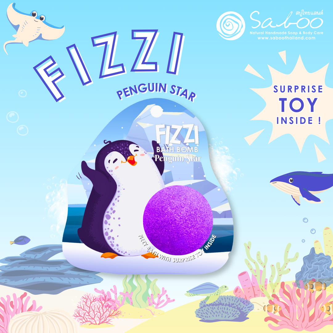 Fizzy Bath Bomb - Sea Animal Package - 100g - Penguin Star