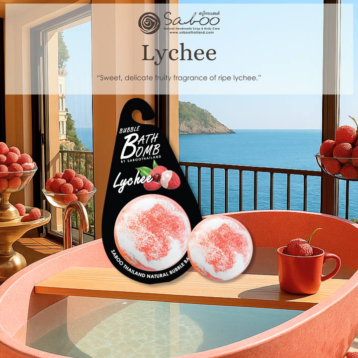 Bubble Bath Bomb - Black Package - 150g - Lychee