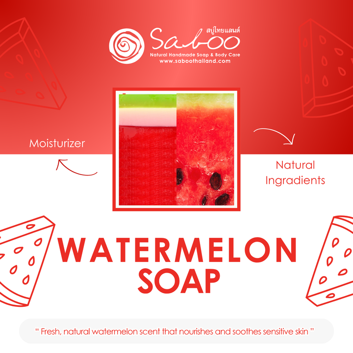 Natural Soap - Square Shape - 100g - Watermelon