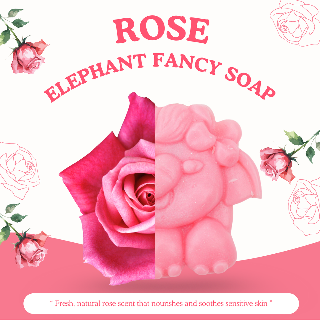 Natural Fancy Soap - Elephant - 100g - Rose
