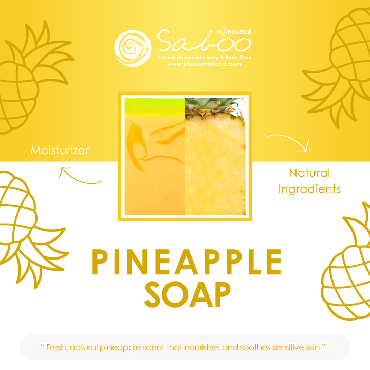 Natural Soap - Square Shape - 100g - Pineapple