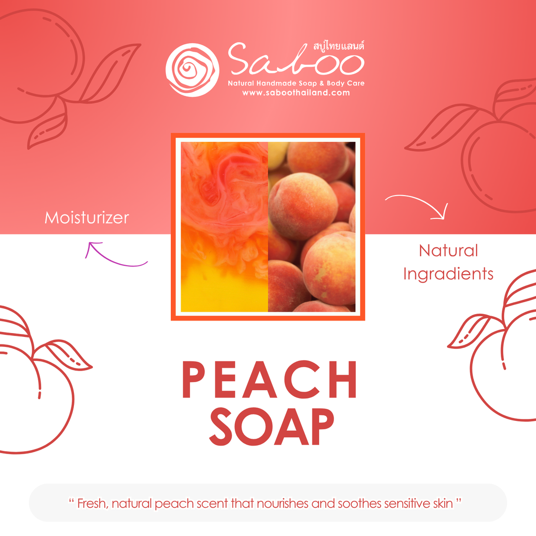 Natural Soap - Square Shape - 100g - Peach