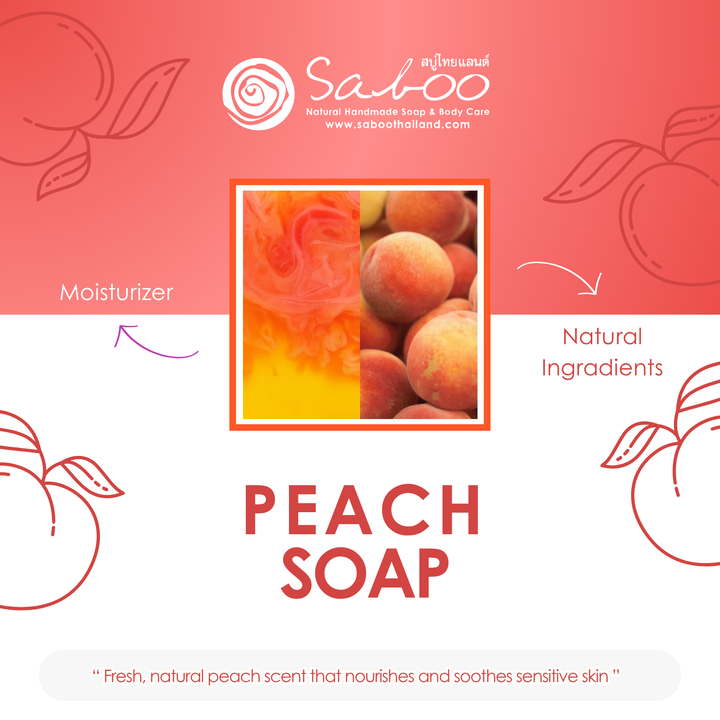 Natural Soap - Square Shape - 100g - Peach