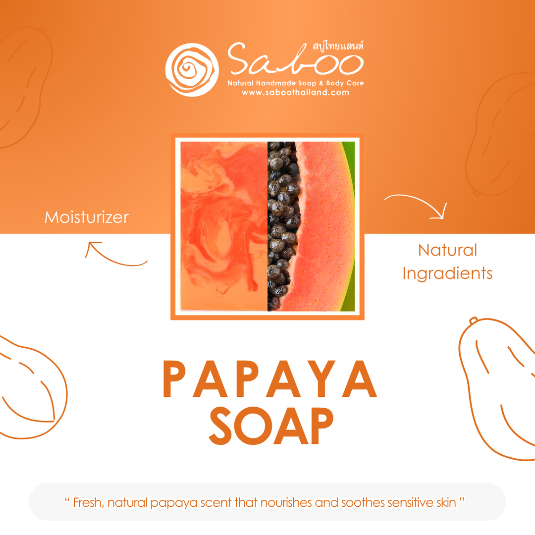 Natural Soap - Square Shape - 100g - Papaya