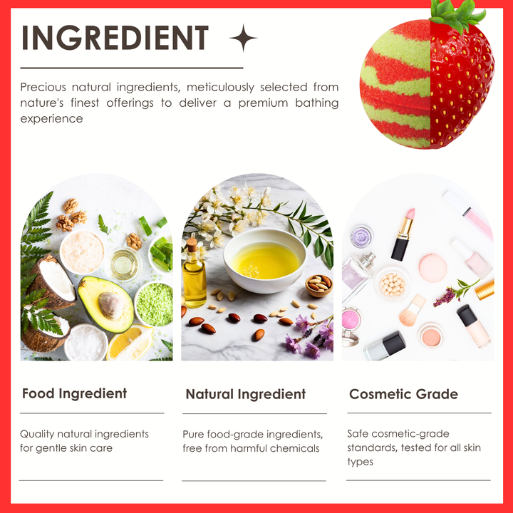 Bubble Bath Bomb - Fruit Package - 150g - Strawberry