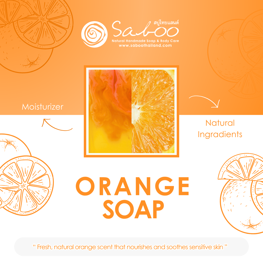 Natural Soap - Square Shape - 100g - Orange