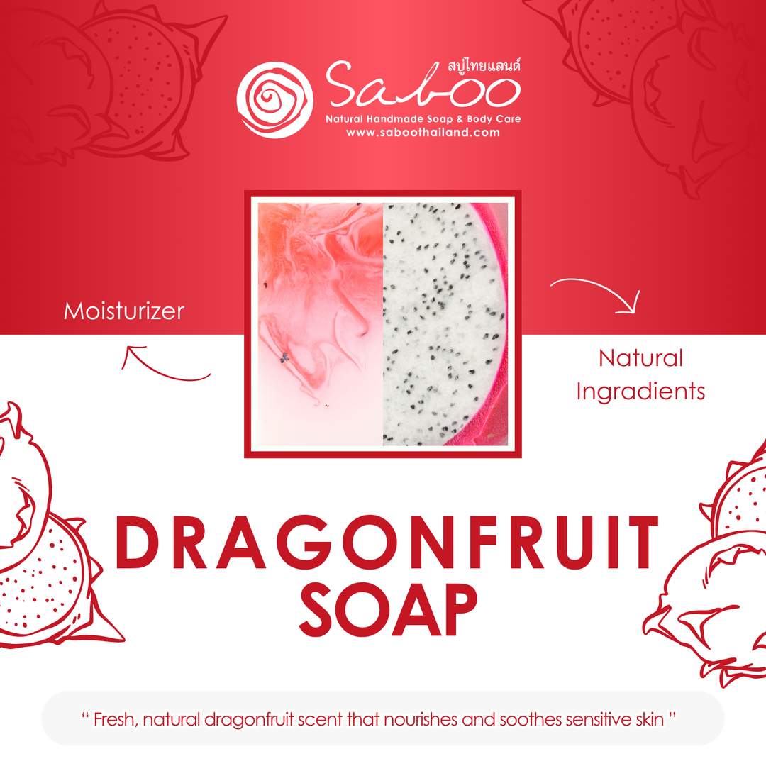 Natural Soap - Square Shape - 100g - Dragonfruit