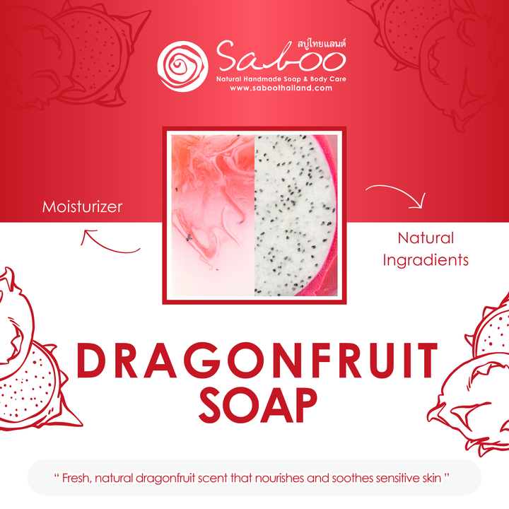 Natural Soap - Square Shape - 100g - Dragonfruit