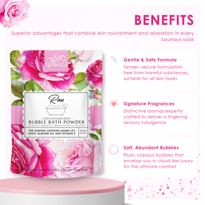 Bubble Bath Powder - 200g - Rose
