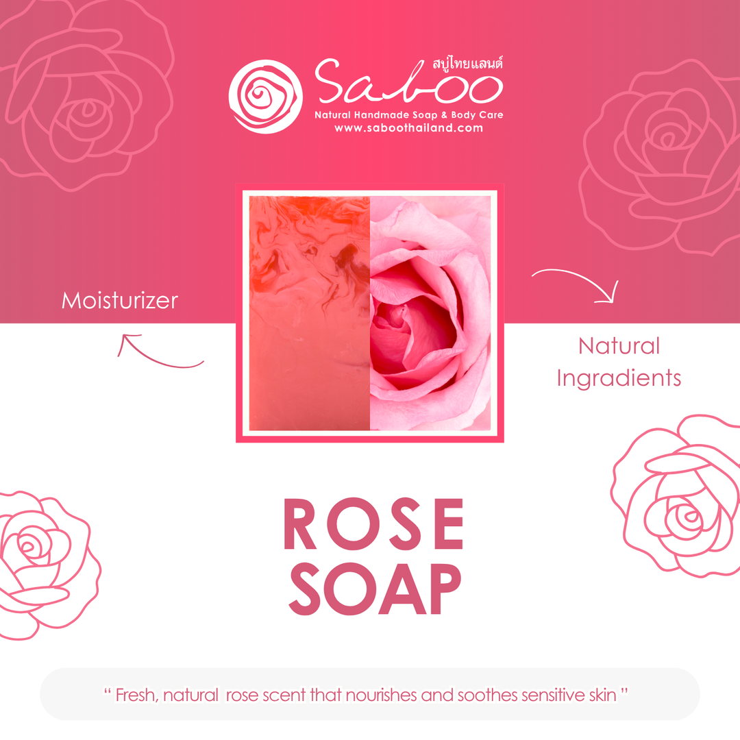 Natural Soap - Square Shape - 100g - Rose
