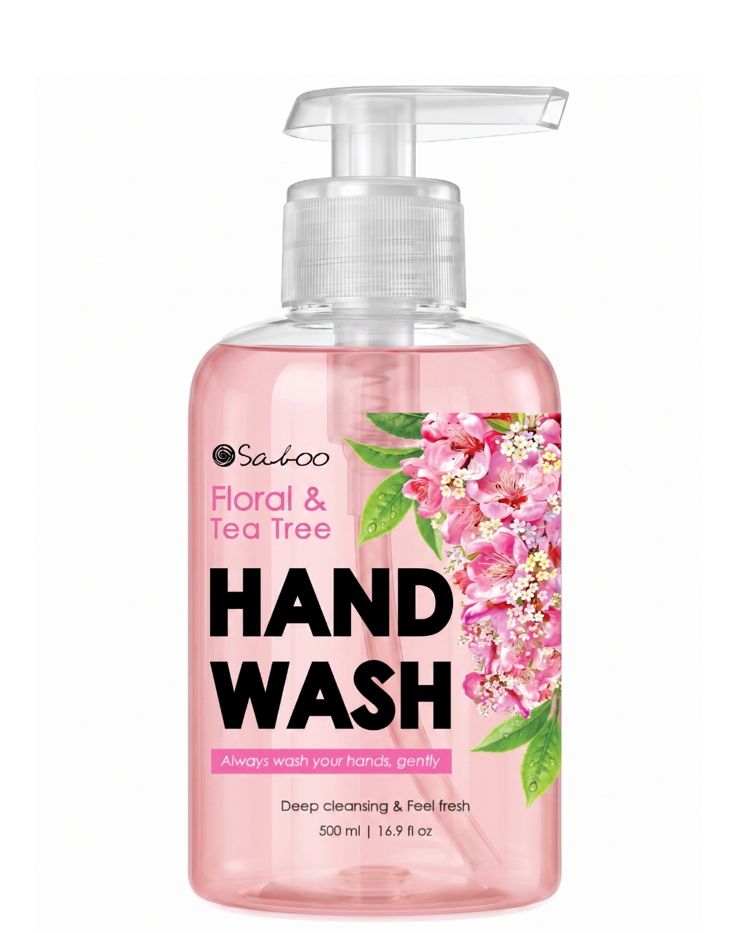 SABOO HAND WASH-500ML-FLORAL & TEA TREE