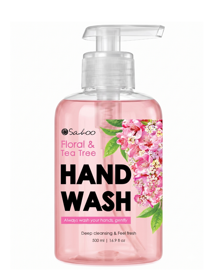 SABOO HAND WASH-500ML-FLORAL & TEA TREE