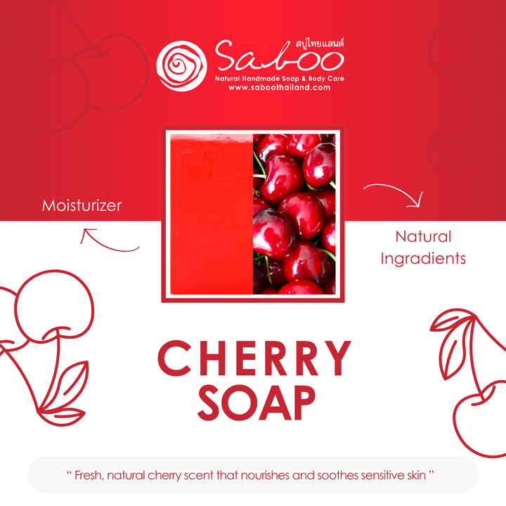 Natural Soap - Square Shape - 100g - Cherry