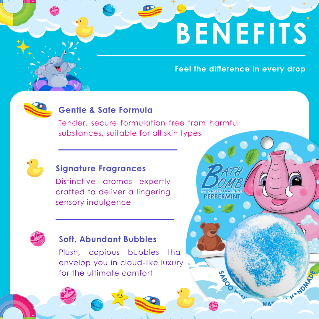 Bubble Bath Bomb - Elephant Package - 150g - Peppermint