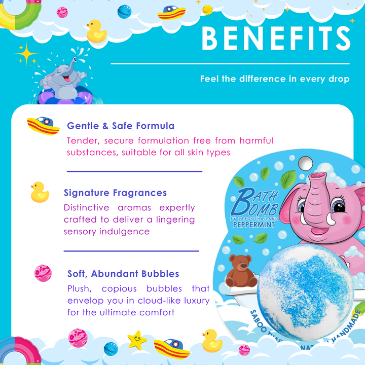 Bubble Bath Bomb - Elephant Package - 150g - Peppermint