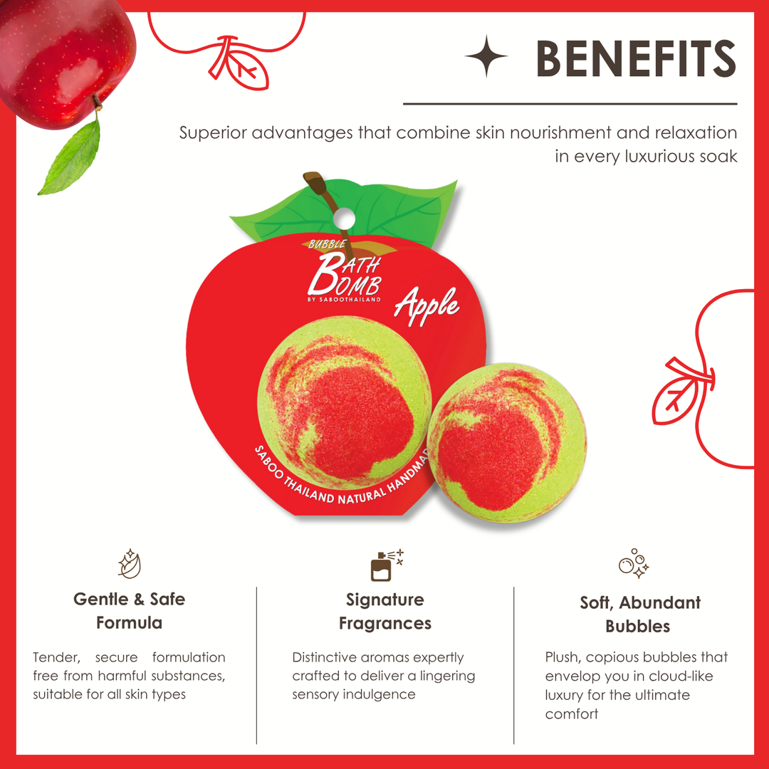 Bubble Bath Bomb - Fruit Package - 150g - Apple Red