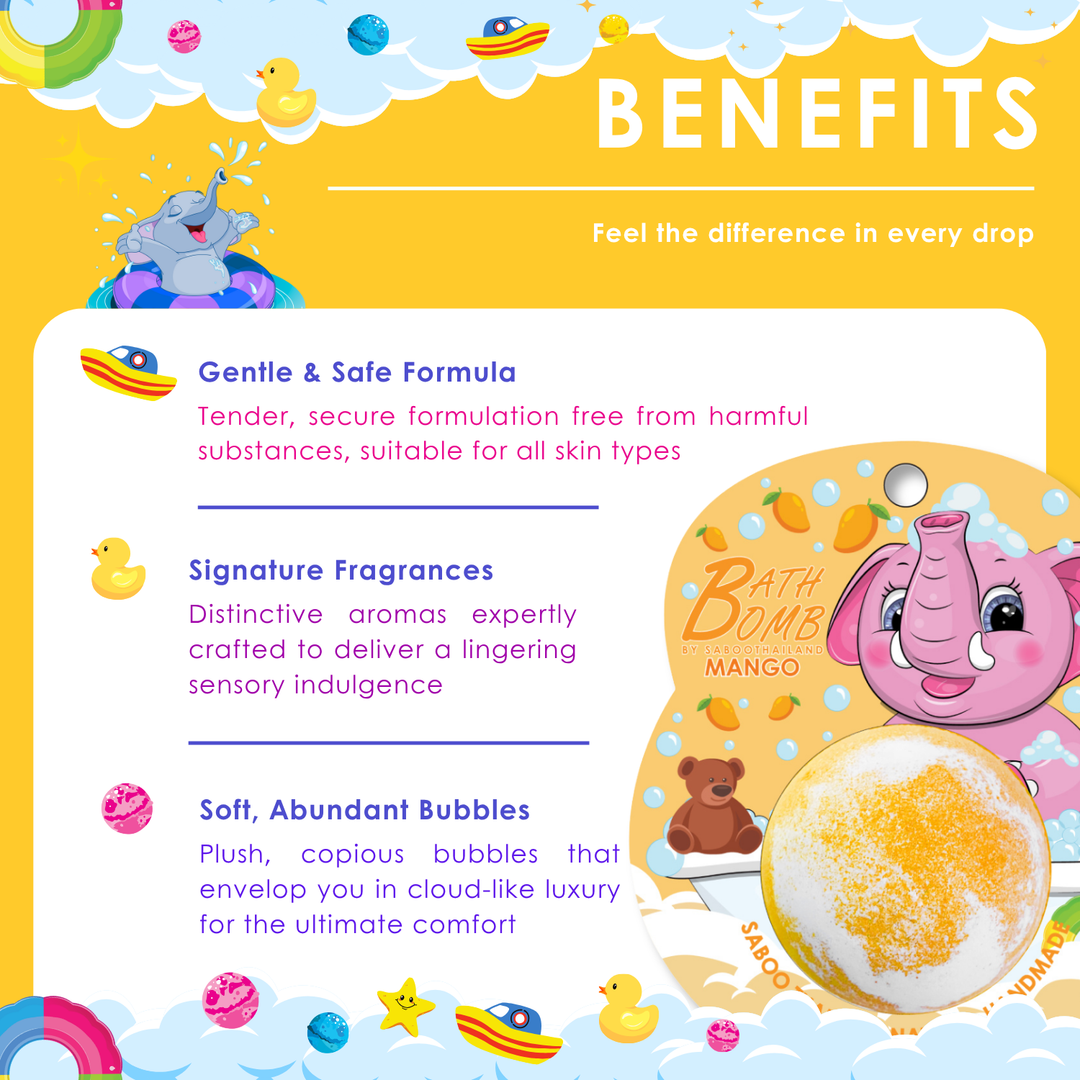 Bubble Bath Bomb - Elephant Package - 150g - Mango