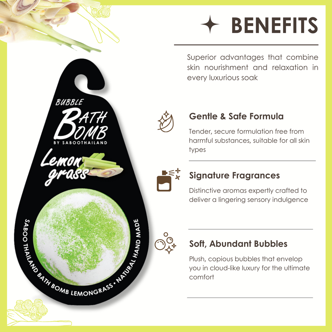 Bubble Bath Bomb - Black Package - 150g - Lemongrass