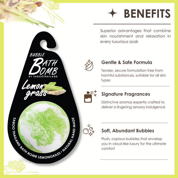Bubble Bath Bomb - Black Package - 150g - Lemongrass