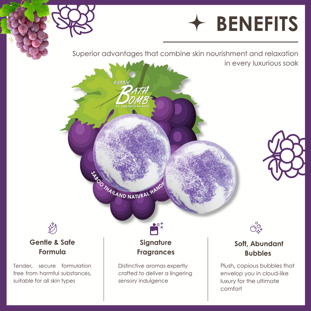 Bubble Bath Bomb - Fruit Package - 150g - Grape Purple