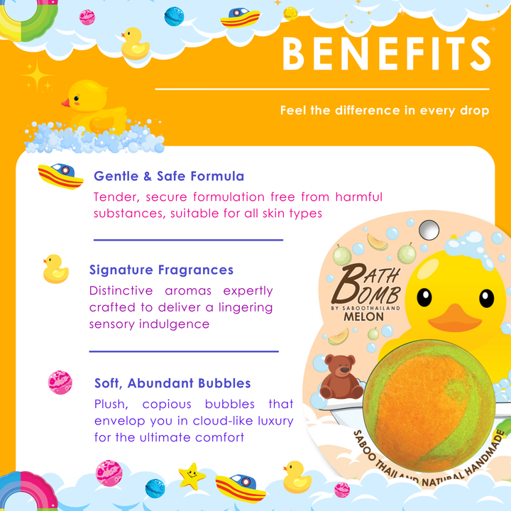 Bubble Bath Bomb - Duck Package - 150g - Melon