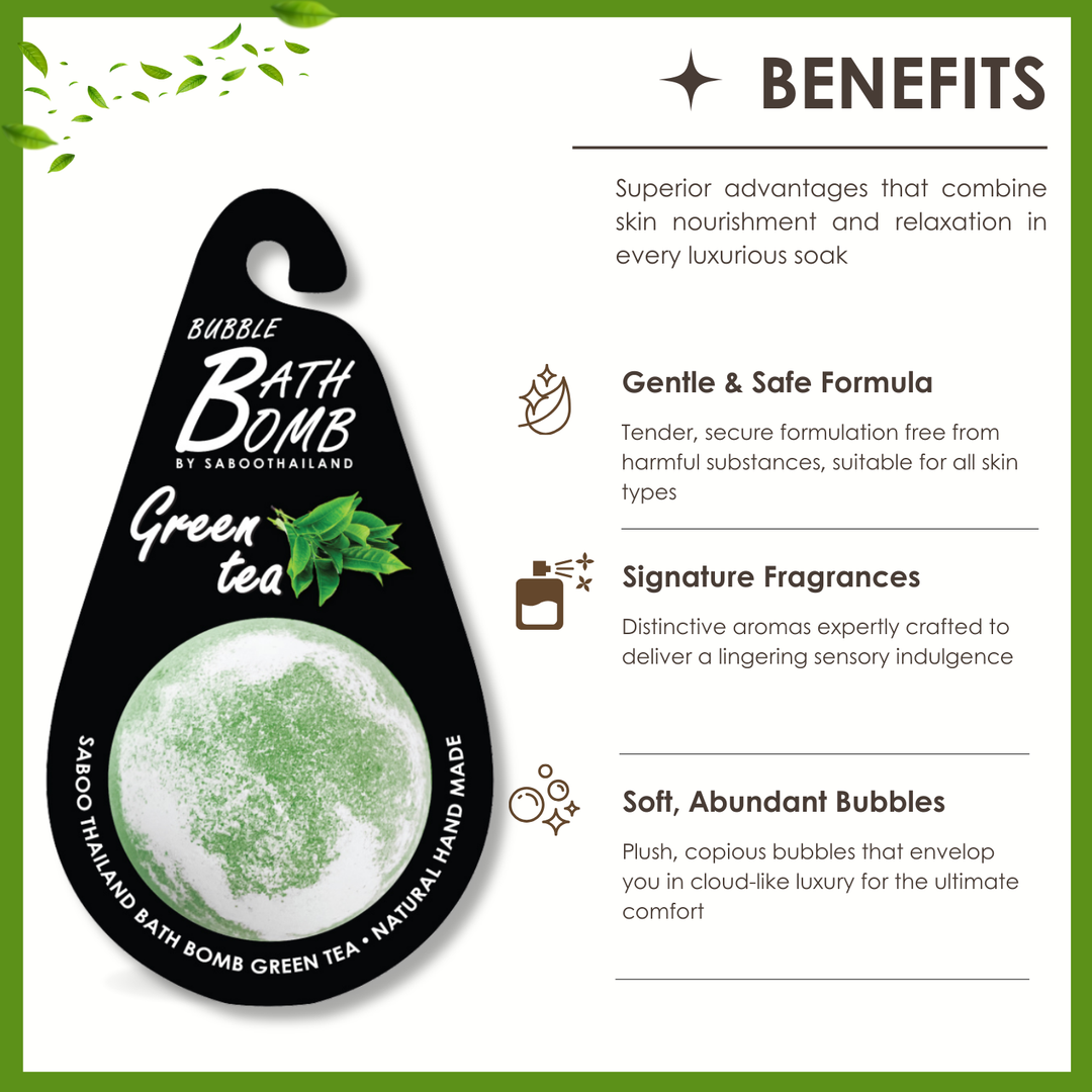 Bubble Bath Bomb - Black Package - 150g - Green Tea