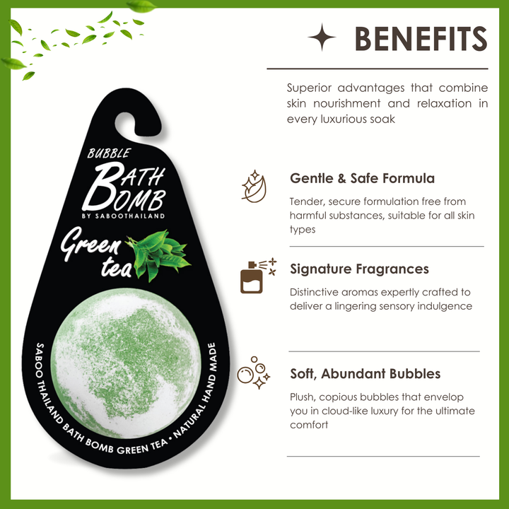 Bubble Bath Bomb - Black Package - 150g - Green Tea