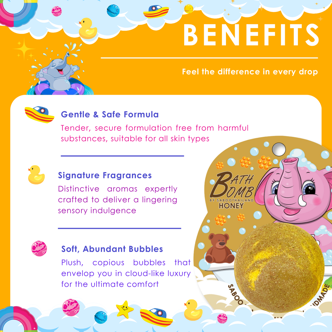 Bubble Bath Bomb - Elephant Package - 150g - Honey