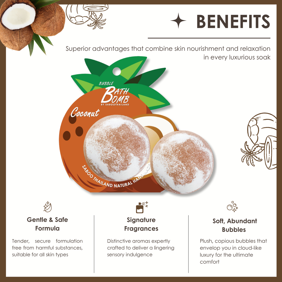 Bubble Bath Bomb - Fruit Package - 150g - Coconut Brown