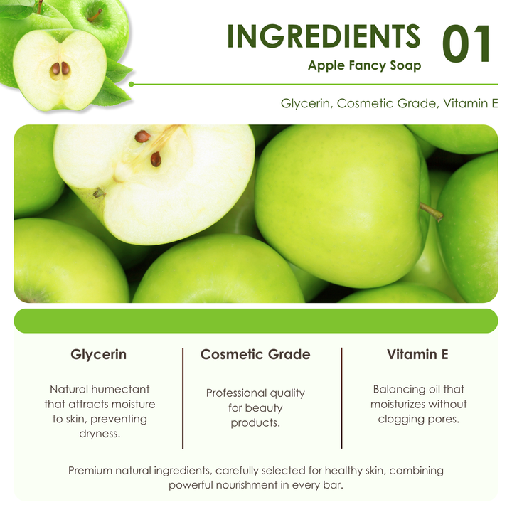 Natural Fancy Soap - 100g - Apple Green