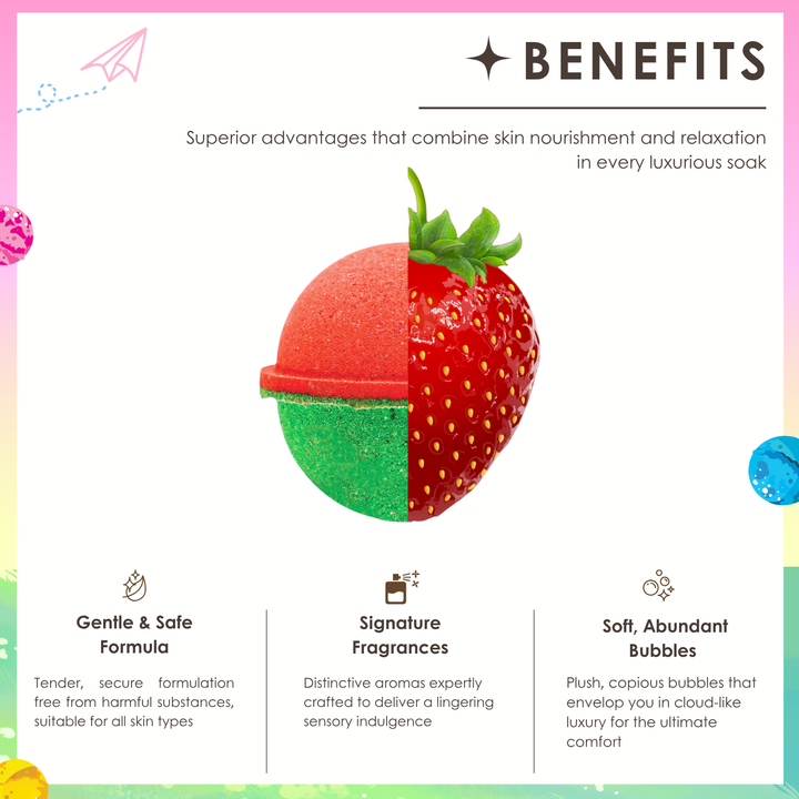 Bubble Bath Bomb - 4PCS Package - 150g - Strawberry