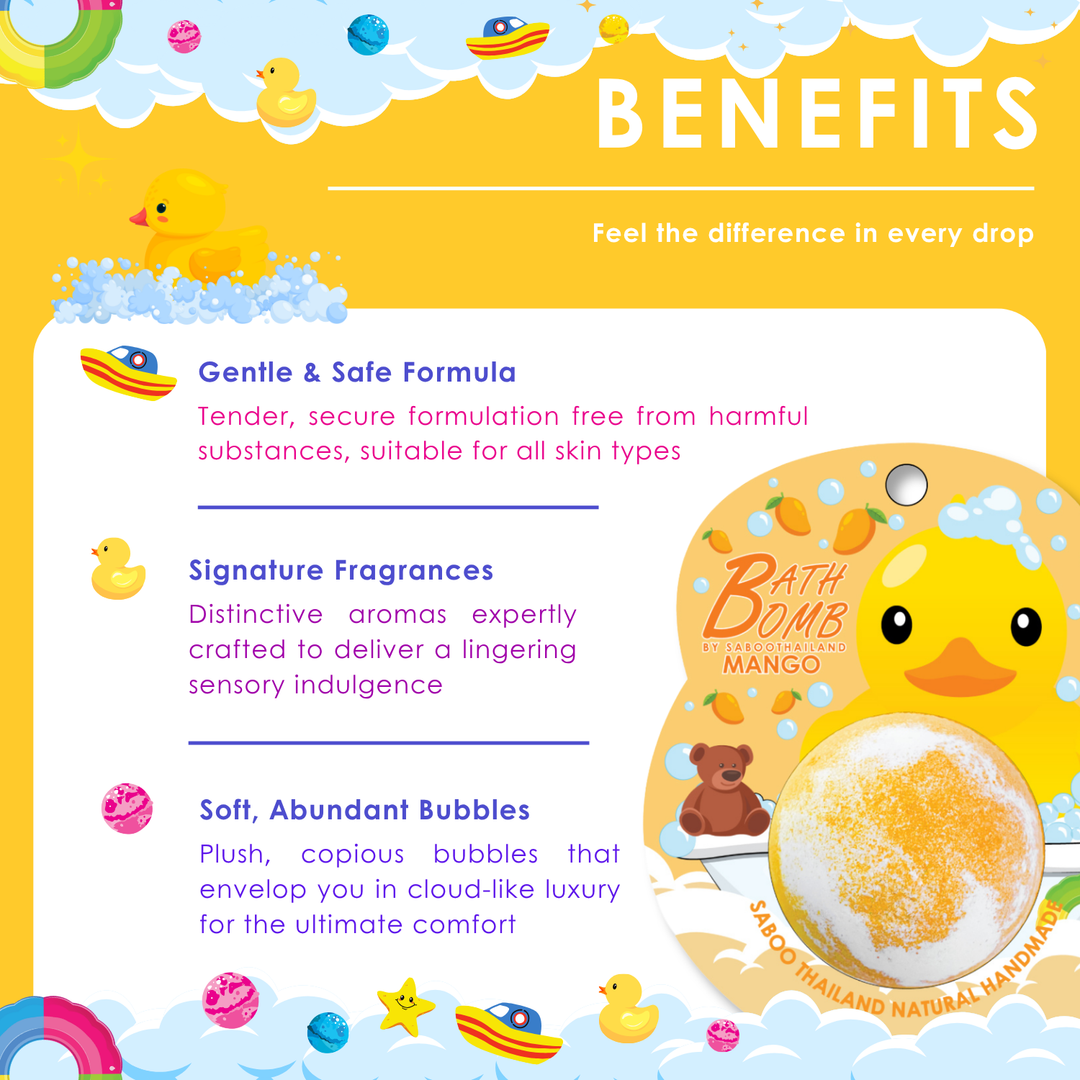 Bubble Bath Bomb - Duck Package - 150g - Mango