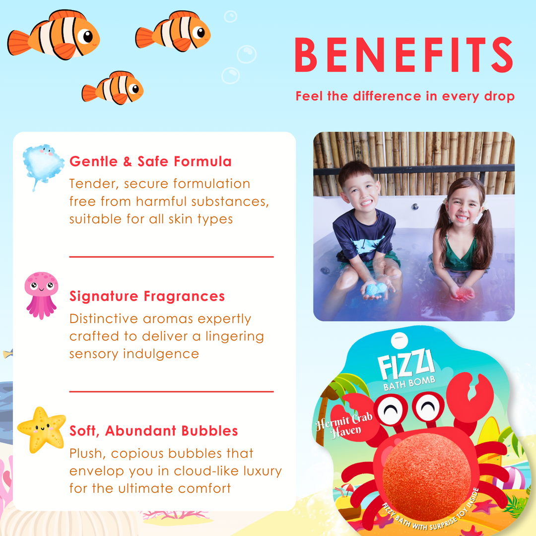 Fizzy Bath Bomb - Sea Animal Package - 100g - Hermit Crab Haven