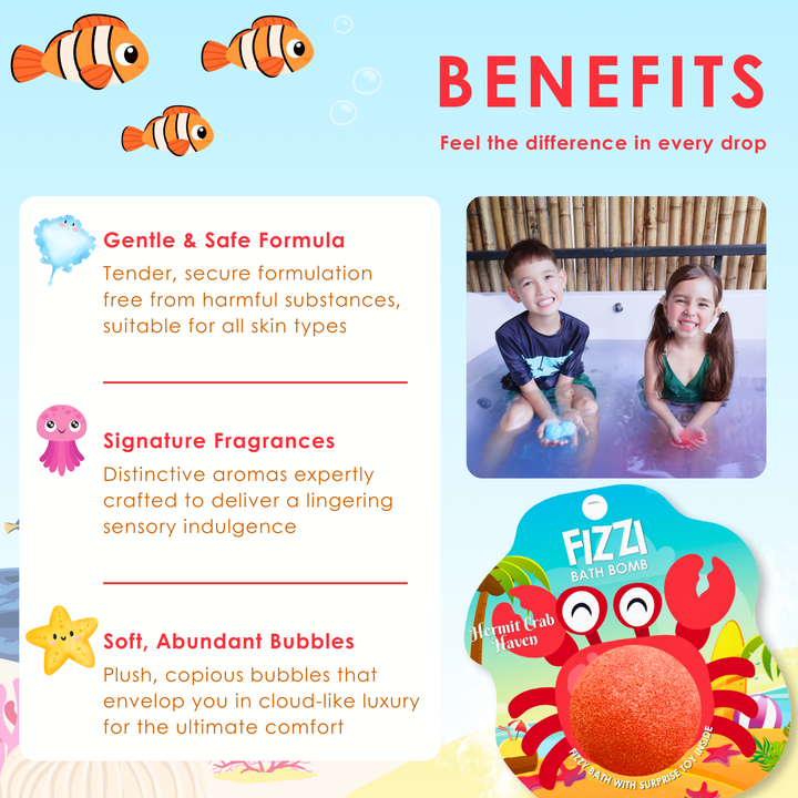 Fizzy Bath Bomb - Sea Animal Package - 100g - Hermit Crab Haven