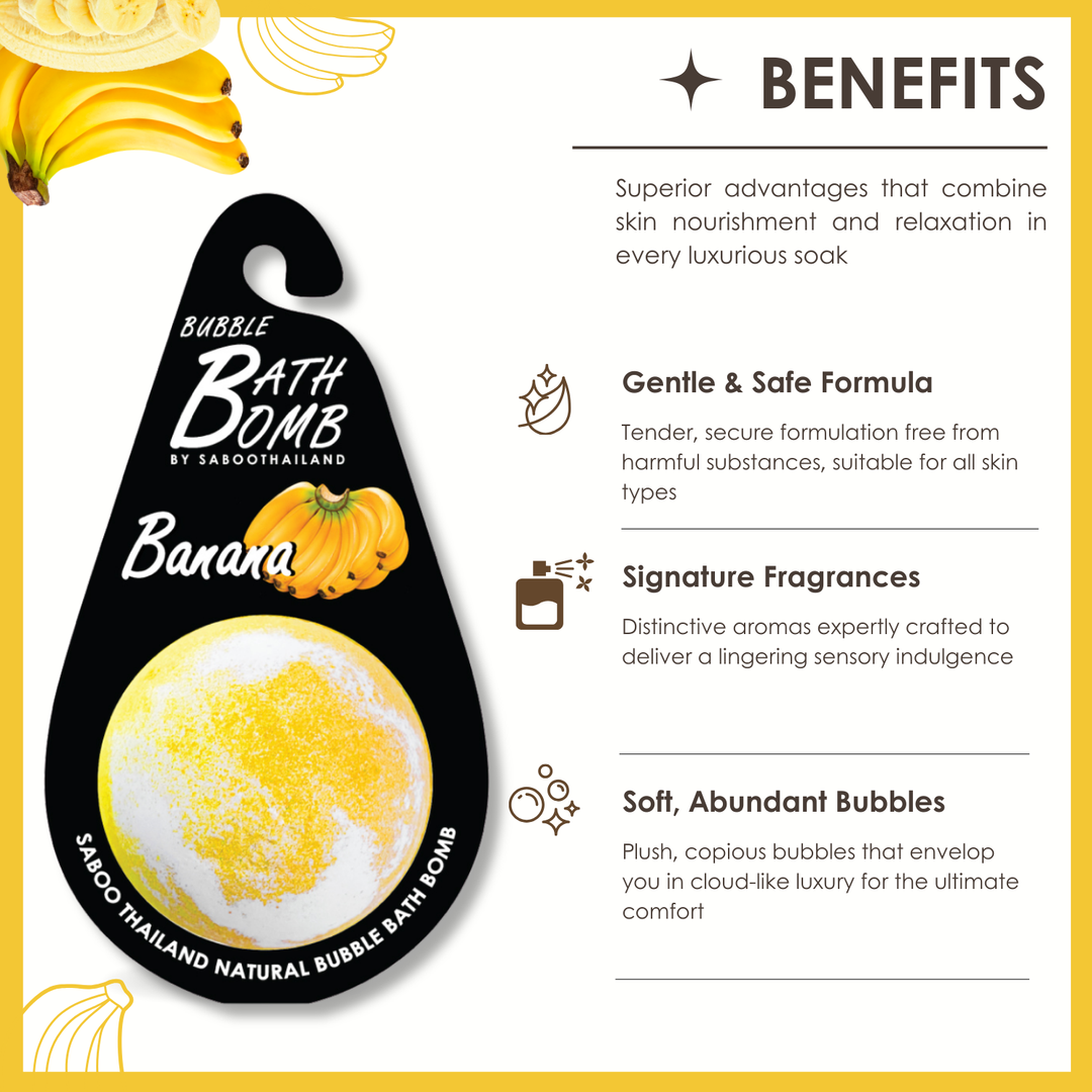 Bubble Bath Bomb - Black Package - 150g - Banana