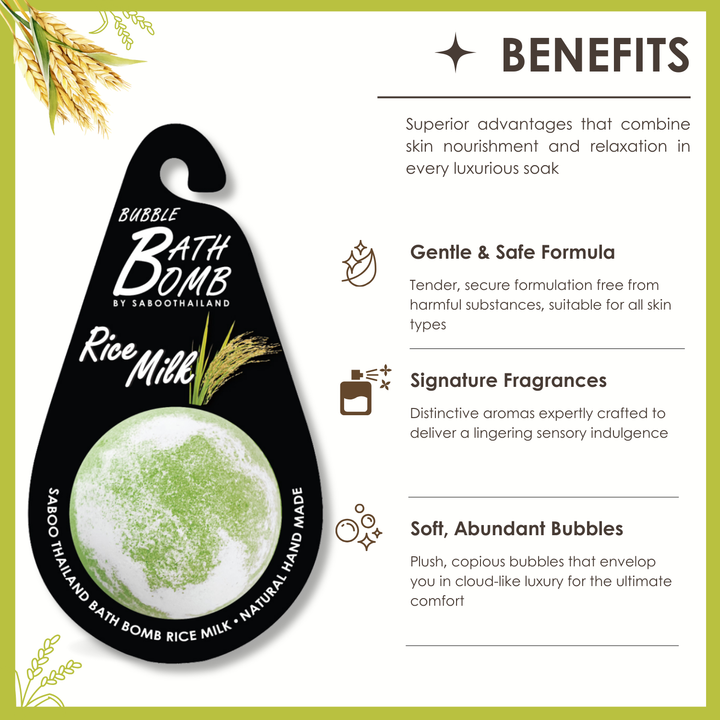 Bubble Bath Bomb - Black Package - 150g - Rice Milk