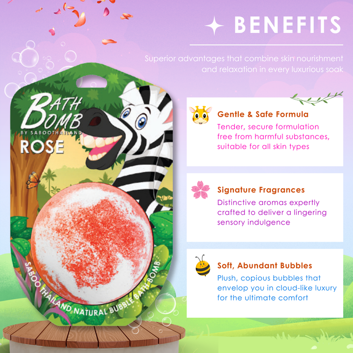 Bubble Bath Bomb - Jungle Package - 150g - Rose