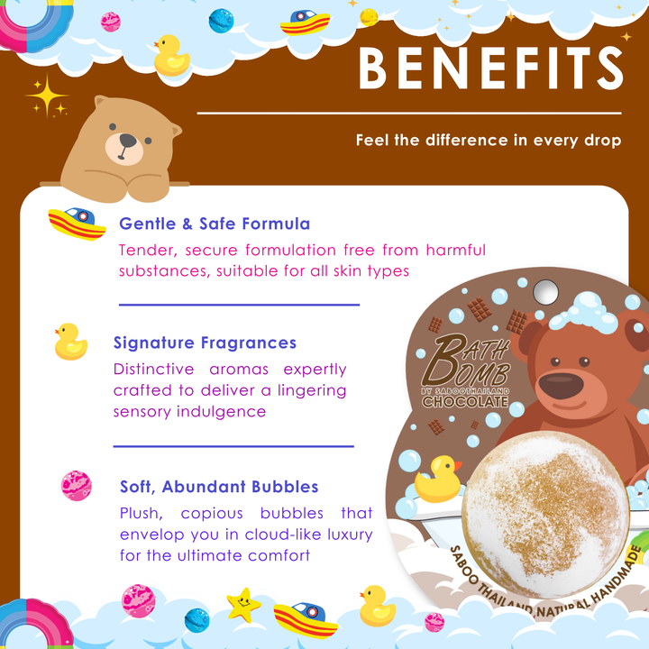 Bubble Bath Bomb - Bear Package - 150g - Chocolate