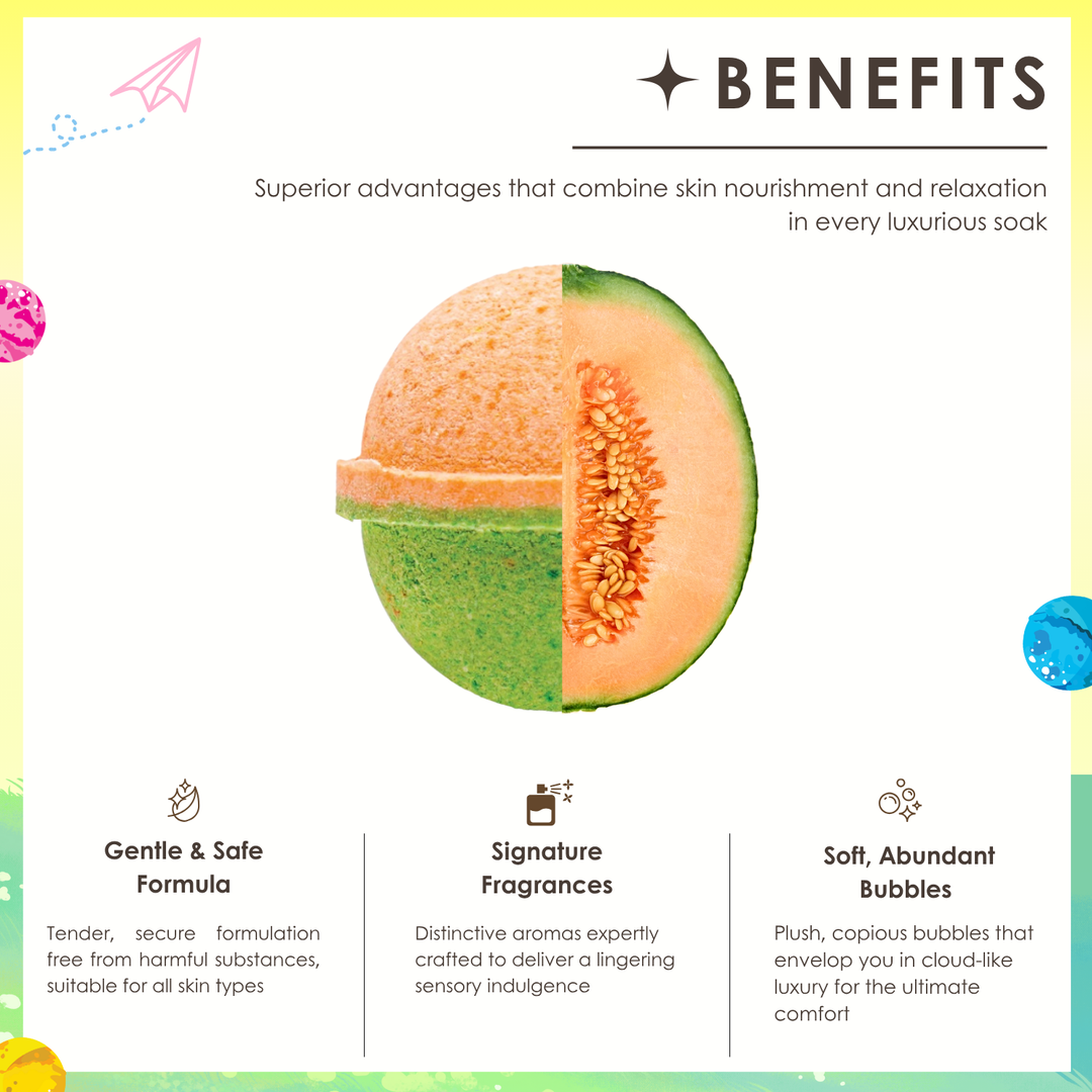 Bubble Bath Bomb - 4PCS Package - 150g - Melon