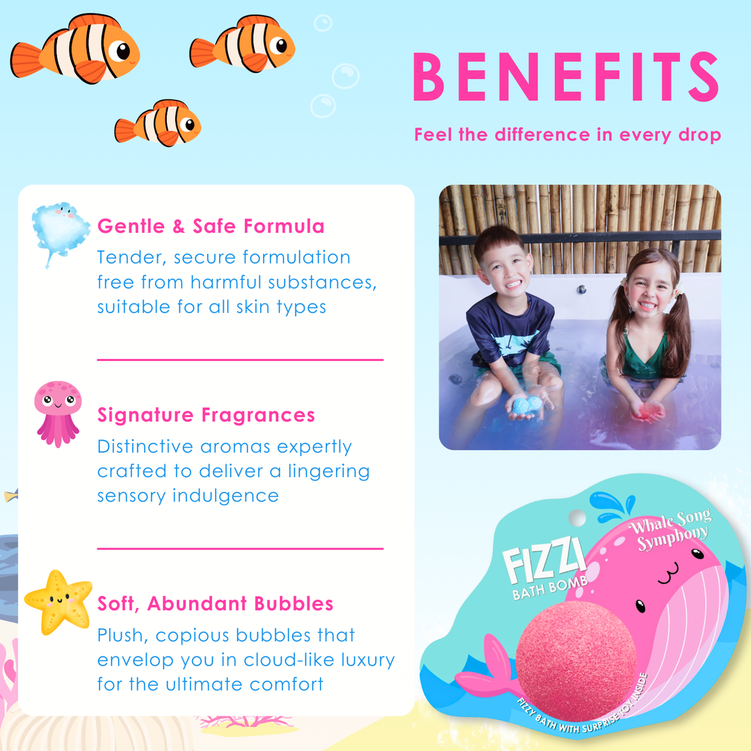 Fizzy Bath Bomb - Sea Animal Package - 100g - Whale Song Symphony