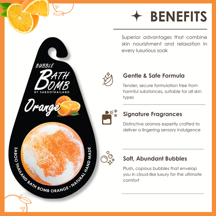 Bubble Bath Bomb - Black Package - 150g - Orange