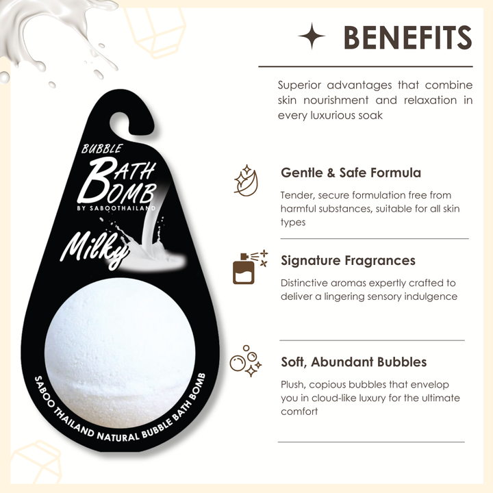 Bubble Bath Bomb - Black Package - 150g - Milky