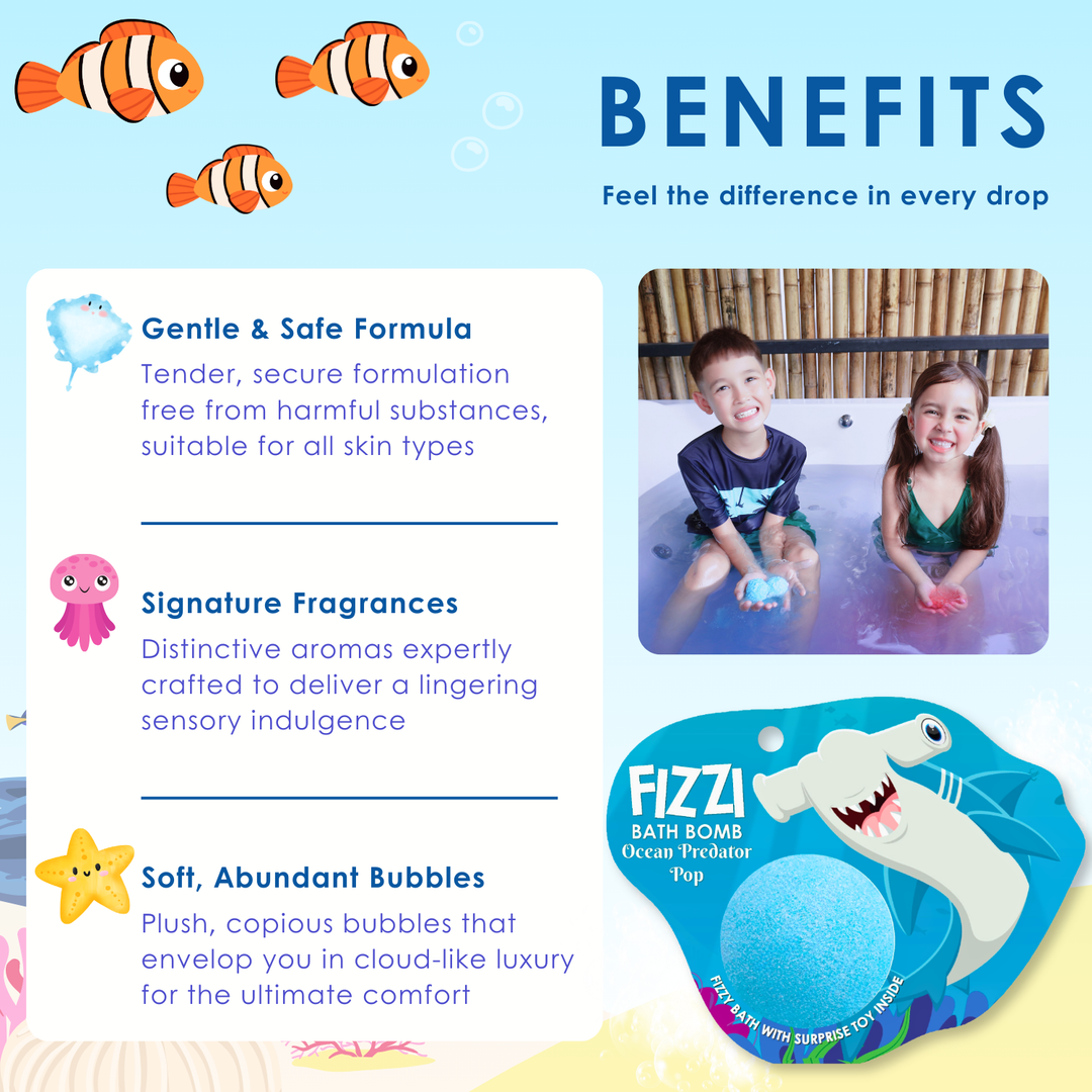 Fizzy Bath Bomb - Sea Animal Package - 100g - Ocean Predator Pop