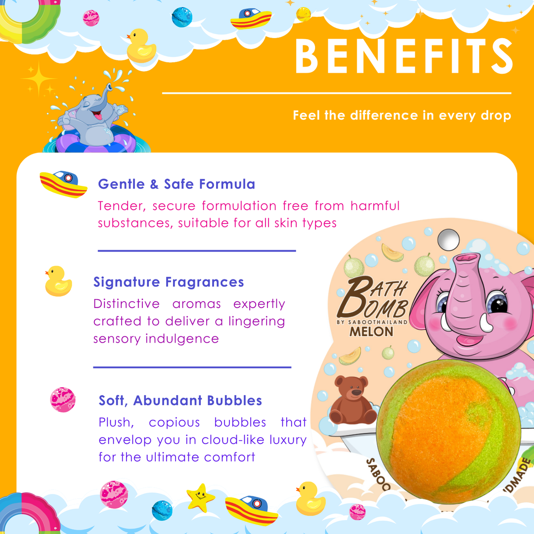 Bubble Bath Bomb - Elephant Package - 150g - Melon