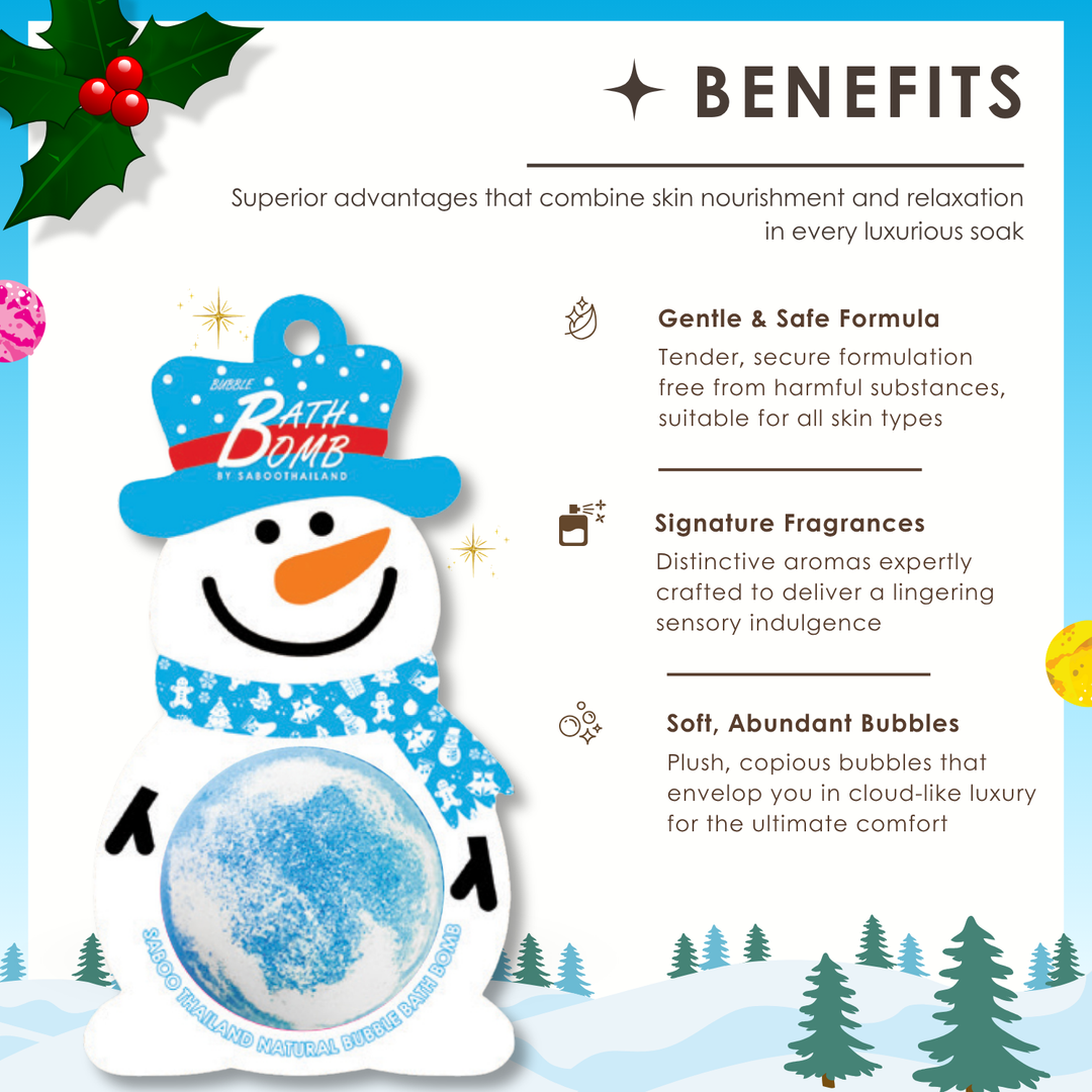 Bubble Bath Bomb - Christmas Snow Man - 150g - Ocean