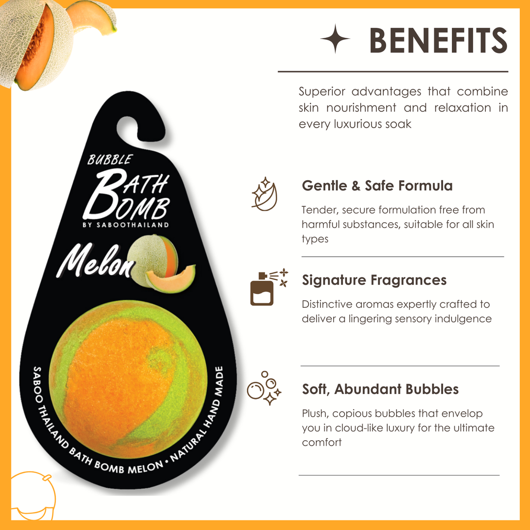 Bubble Bath Bomb - Black Package - 150g - Melon