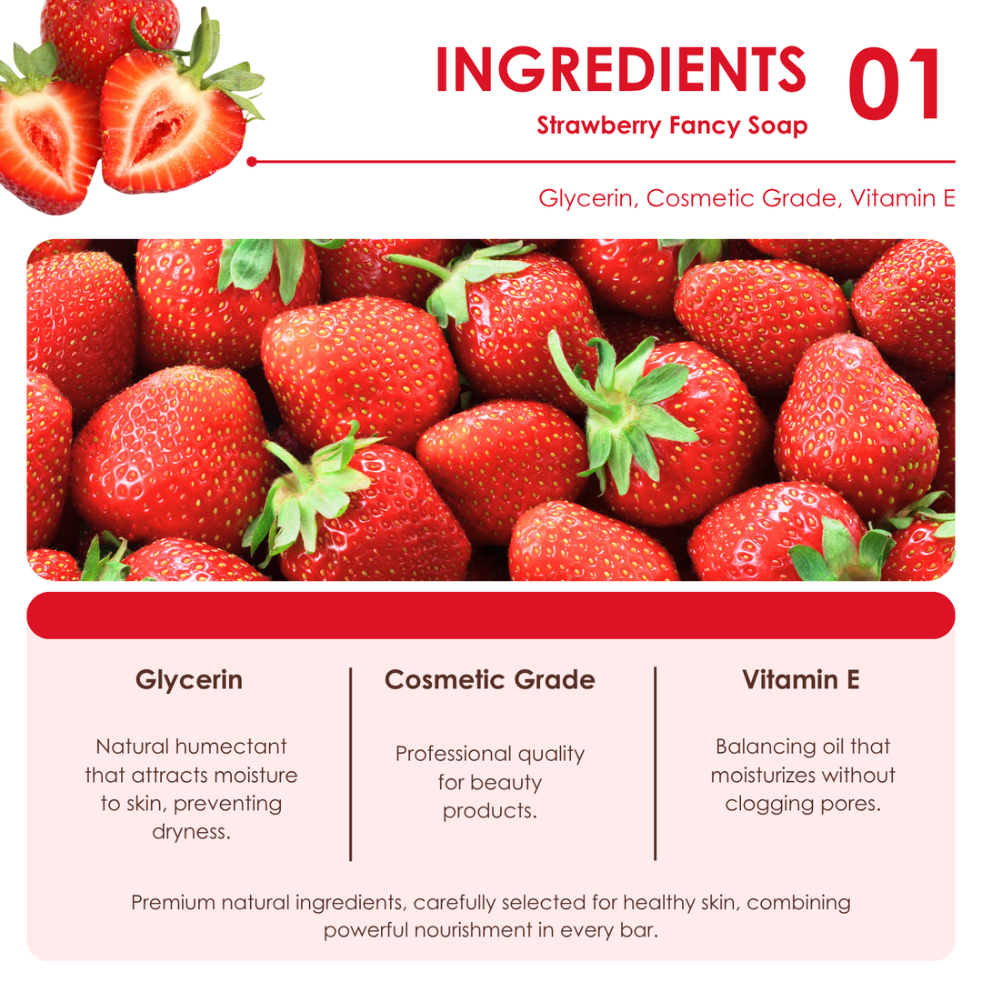 Natural Fancy Soap - 100g - Strawberry