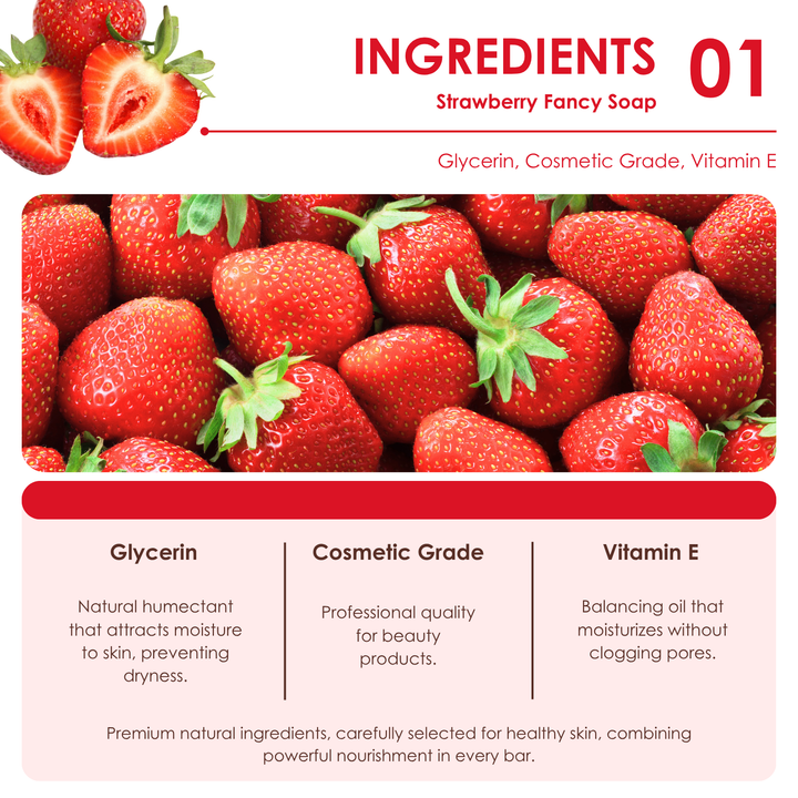 Natural Fancy Soap - 100g - Strawberry